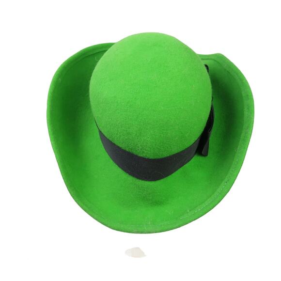 Vintage 60s Madcaps Green Felt Wool Wide Brim Hat main image 6